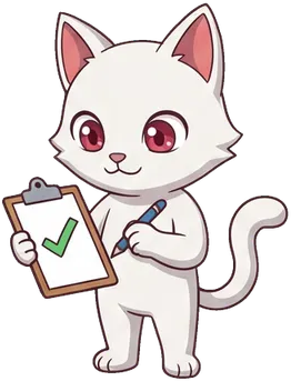 TokenTails cat checking a checklist