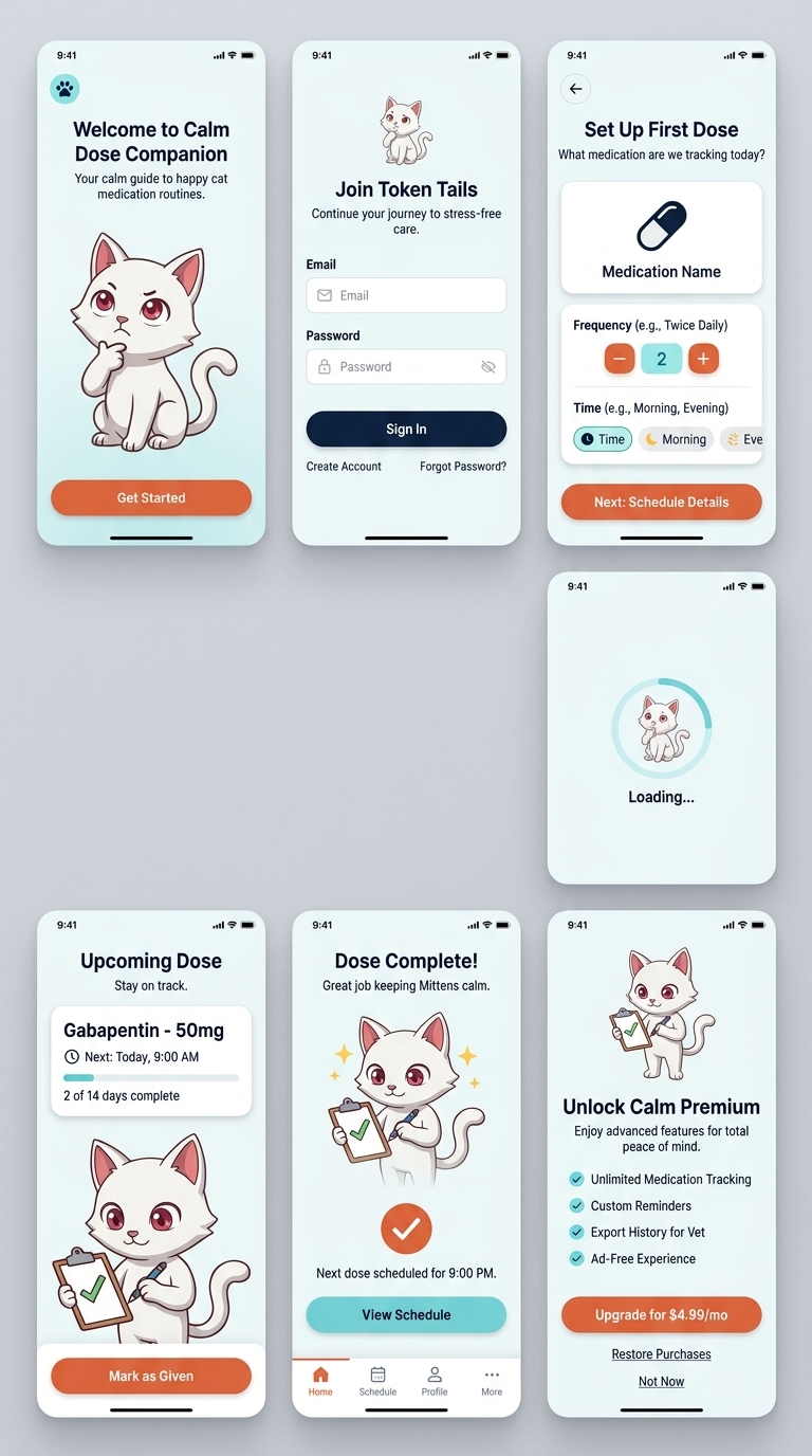 CatMeds app screens